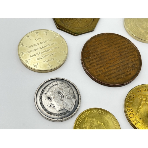 1276 - Ten medallions and souvenir coins to include 'For God.  Honour the King. Merit.', 'Souvenir Pioneer ... 