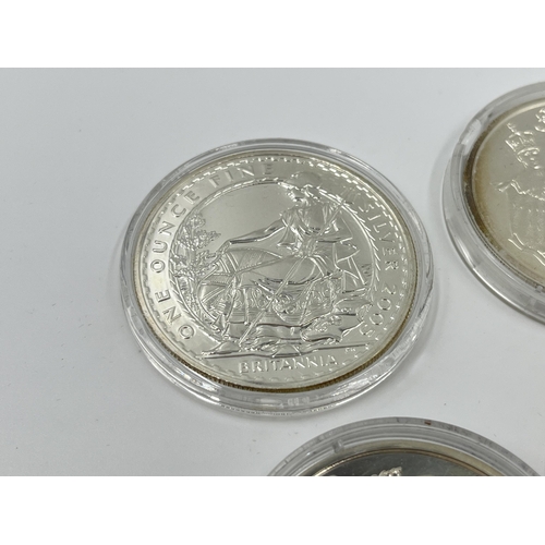 1283 - Four Queen Elizabeth II silver £2 coins to include 2005 one ounce fine silver, 2008 one ounce fine s... 