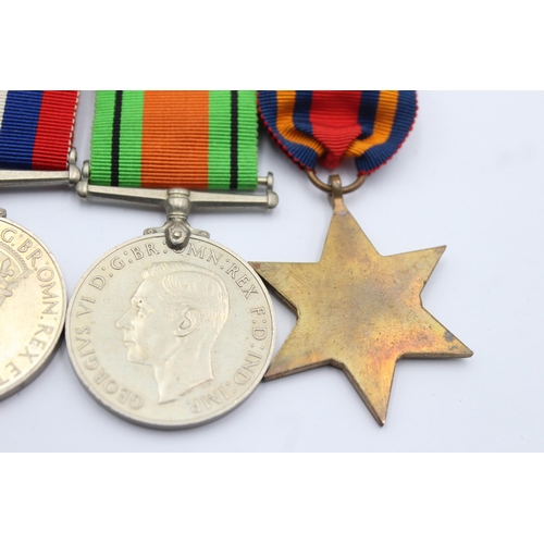 1157 - Three mounted WWII medals to include Burma Star, Defence Medal etc.