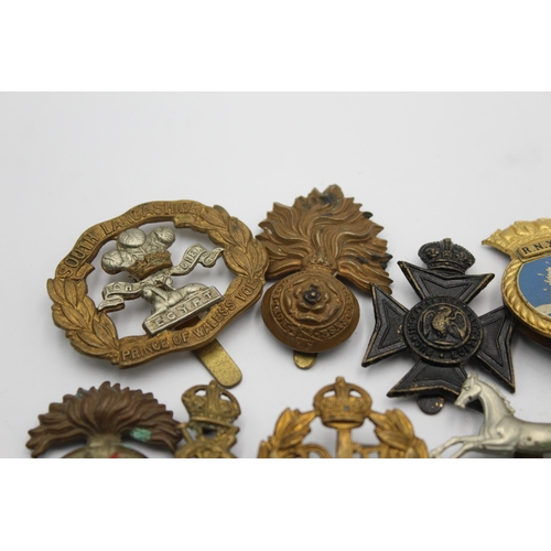 1160 - A collection of military cap badges to include RAF, R.N.X.S etc.