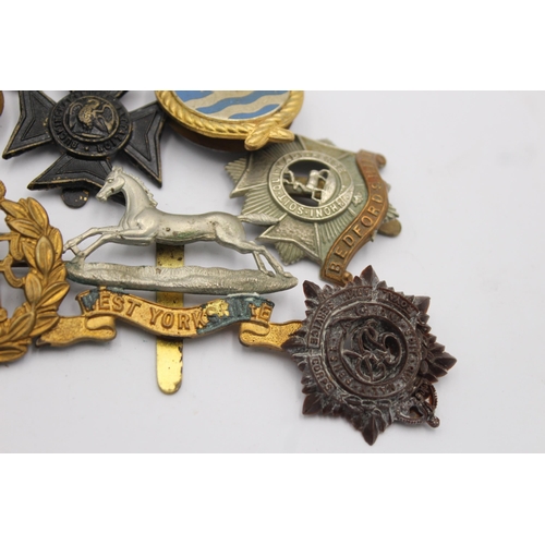 1160 - A collection of military cap badges to include RAF, R.N.X.S etc.