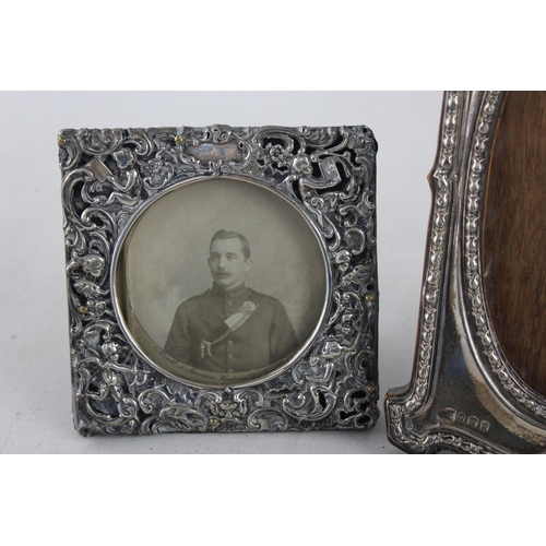 1188 - Two Edwardian hallmarked sterling silver photograph frames - approx. gross weight 298 grams