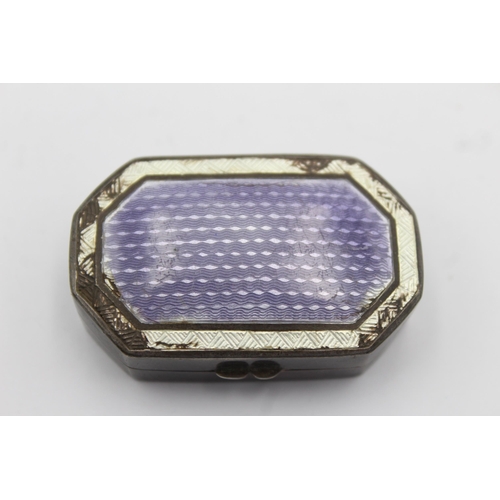 1190 - A hallmarked Birmingham sterling silver and enamel trinket box, dated 1920 - approx. gross weight 22... 