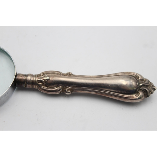 1191 - A vintage sterling silver handled magnifying glass - approx. gross weight 69 grams and 15.5cm long