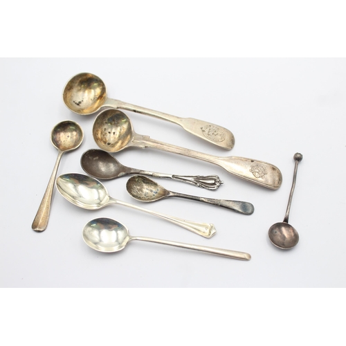 1200 - Eight antique and vintage hallmarked sterling silver condiment spoons - approx. gross weight 69 gram... 