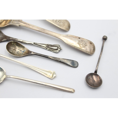 1200 - Eight antique and vintage hallmarked sterling silver condiment spoons - approx. gross weight 69 gram... 