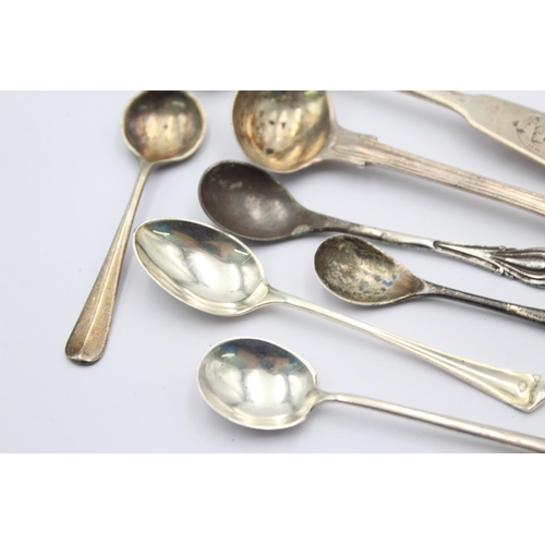 1200 - Eight antique and vintage hallmarked sterling silver condiment spoons - approx. gross weight 69 gram... 