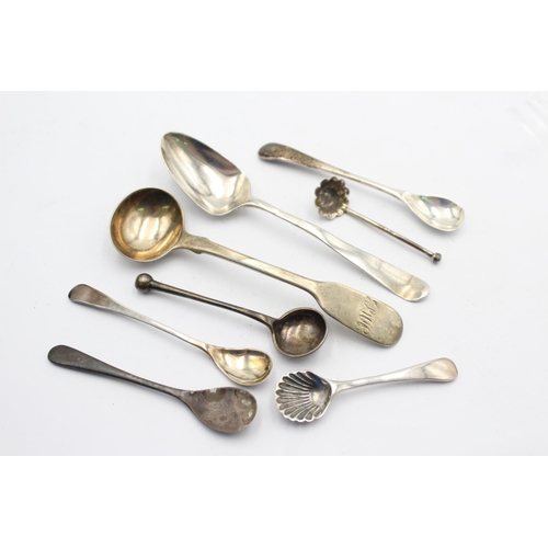 1208 - Eight antique and vintage hallmarked sterling silver condiment spoons - approx. gross weight 53 gram... 