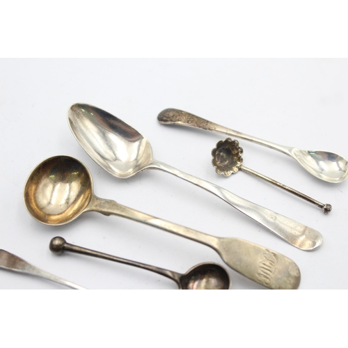 1208 - Eight antique and vintage hallmarked sterling silver condiment spoons - approx. gross weight 53 gram... 