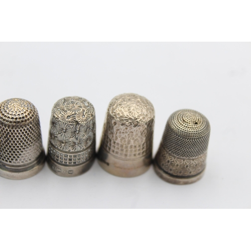 1211 - Seven sterling silver thimbles to include Charles Horner etc. - approx. gross weight 32 grams