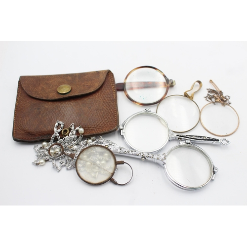 1220 - Six antique and vintage magnifying glasses