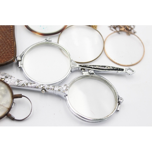 1220 - Six antique and vintage magnifying glasses