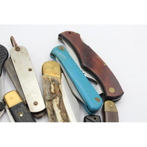 1231 - Fifteen vintage pocket knives to include early 20th century W. Saynor stag horn etc.