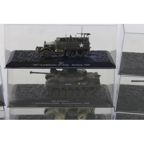 332 - Fifteen boxed diecast model tanks to include AMX-30B, KV-1E, Type 61 etc.