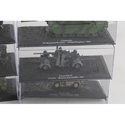 332 - Fifteen boxed diecast model tanks to include AMX-30B, KV-1E, Type 61 etc.