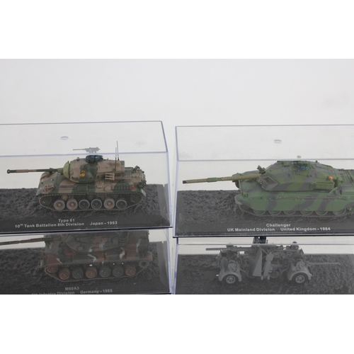 332 - Fifteen boxed diecast model tanks to include AMX-30B, KV-1E, Type 61 etc.