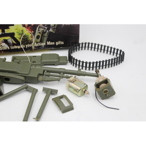 345 - A vintage boxed Palitoy Action Man belt feed machine gun toy with flashing muzzle