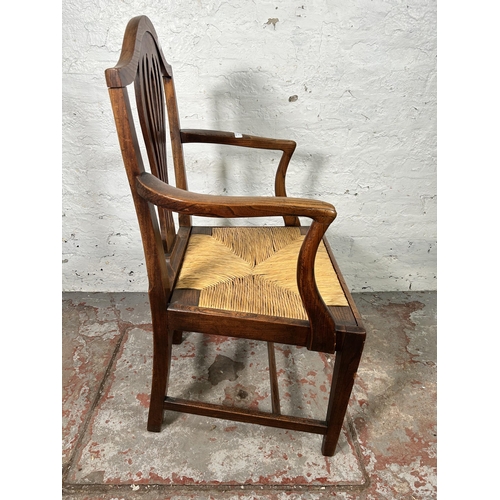 57 - Three 19th century dining chairs, two mahogany and one elm