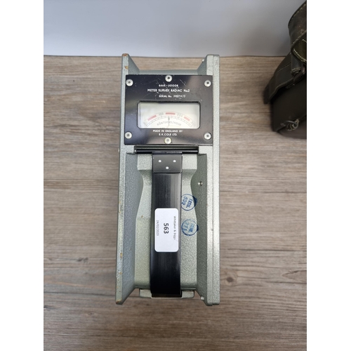 563 - A British Military Meter Survey Radiac 6665-110008 No. 2 Geiger counter/radiation meter in Haversack... 