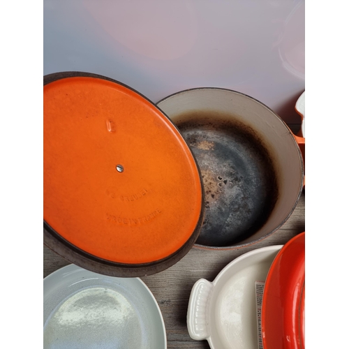 653 - A collection of quality kitchen items to include Le Creuset, Cousances, SKK Titanium etc.