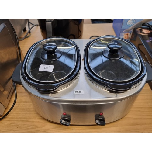 646 - A Lakeland dual pot slow cooker