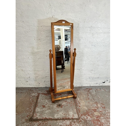 70 - A modern pine cheval mirror - approx. 145cm high x 49cm wide x 40cm deep