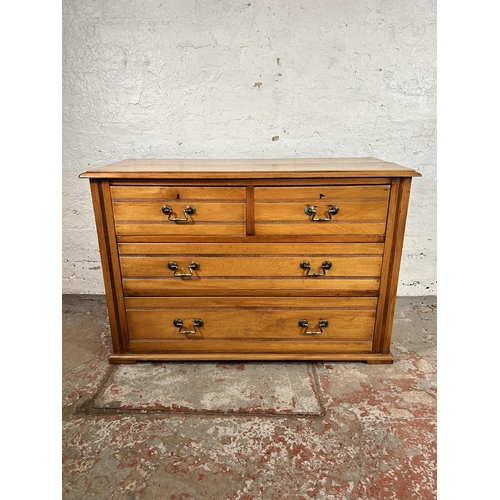 2 - An Edwardian satinwood chest of two short over two long drawers - approx. 71cm high x 106cm wide x 4... 