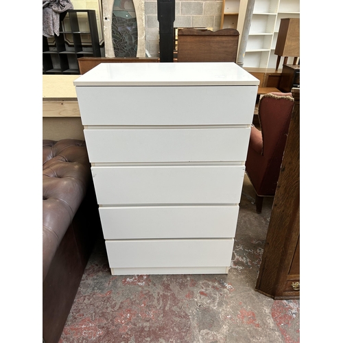 67 - An IKEA white laminate chest of five drawers - approx. 108cm high x 67cm wide x 45cm deep