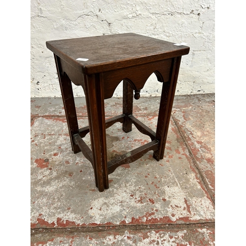 160 - A 17th century style oak rectangular joint side table - approx. 42cm high x 31cm wide x 28cm deep