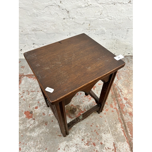 160 - A 17th century style oak rectangular joint side table - approx. 42cm high x 31cm wide x 28cm deep