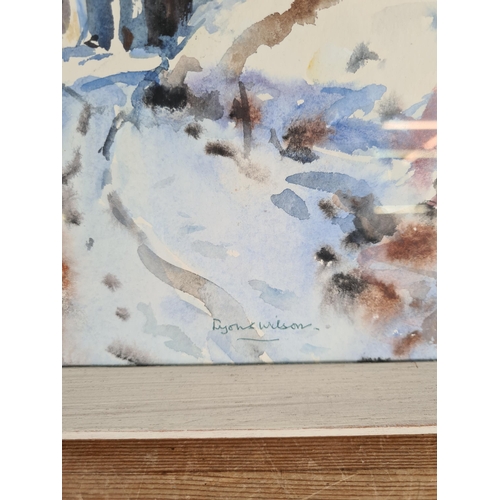 173 - A framed William Lyons Wilson watercolour of a winter landscape scene - approx. 40cm high x 47cm wid... 