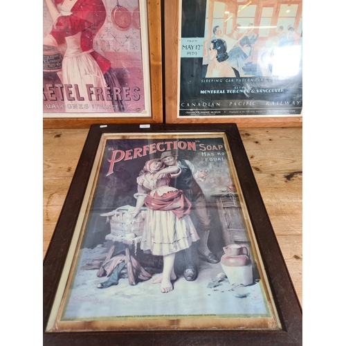 178 - Three framed advertising prints