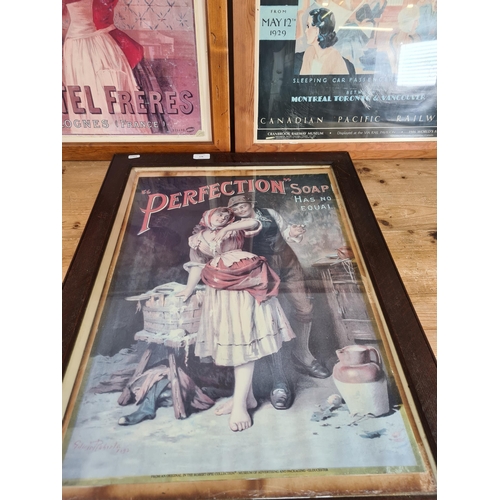 178 - Three framed advertising prints