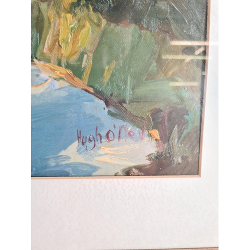 180 - A framed Hugh O'Neil landscape print - approx. 81cm x 100cm wide