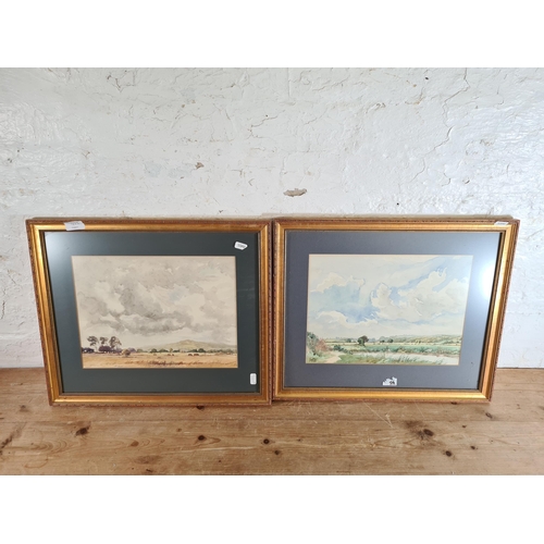 182A - Two 1930s gilt framed landscape watercolours by A. B. Foster