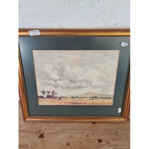 182A - Two 1930s gilt framed landscape watercolours by A. B. Foster