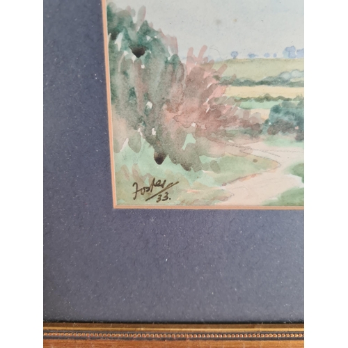 182A - Two 1930s gilt framed landscape watercolours by A. B. Foster