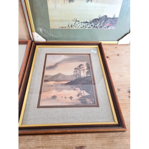 192 - Four Oriental framed pictures