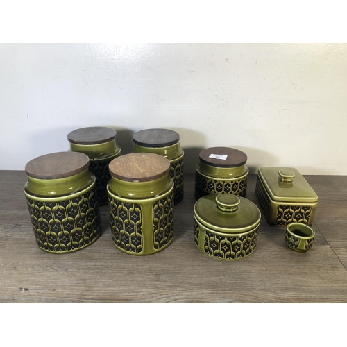 247 - Eight pieces of 1970s Hornsea Green Heirloom pottery