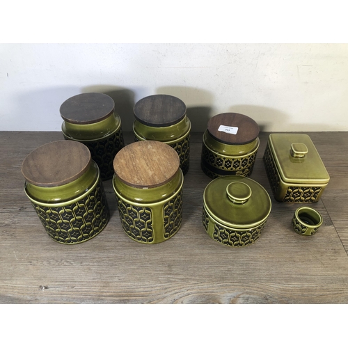 247 - Eight pieces of 1970s Hornsea Green Heirloom pottery