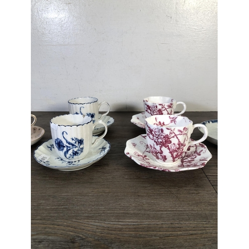 257 - Eleven pieces of antique china to include two Coalport cups and saucers, Royal Worcester cup and sau... 