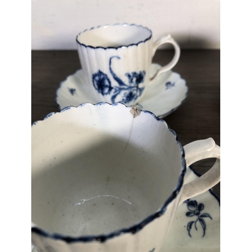 257 - Eleven pieces of antique china to include two Coalport cups and saucers, Royal Worcester cup and sau... 