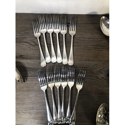 292 - A collection of late 19th/early 20th century silver plated cutlery to include Dixon etc.