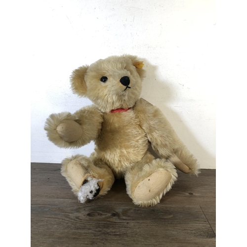 323 - A vintage Steiff mohair jointed growler teddy bear - approx. 43cm high