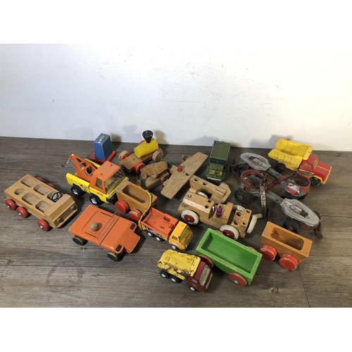 342 - A collection of vintage model vehicles to include Tonka diecast, Dinky Shado 2 tank etc.