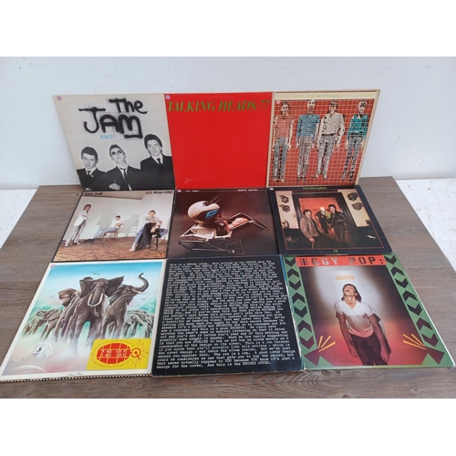 613 - Fourteen LP vinyl records to include The Jam 'In the City' and 'All Mod Cons', Talking Heads '77' an... 