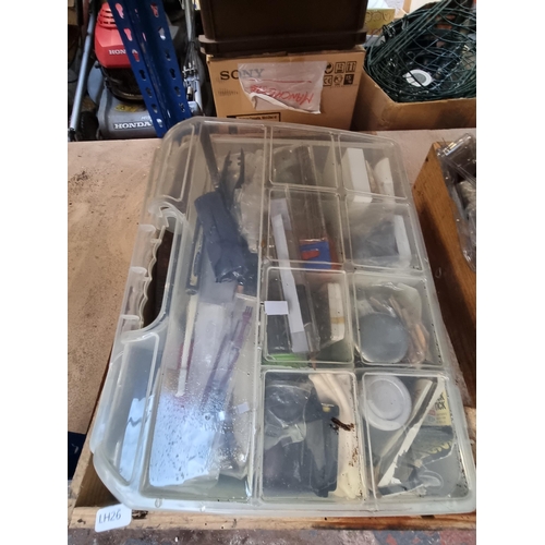 727 - Three boxes and two toolboxes containing assorted tools