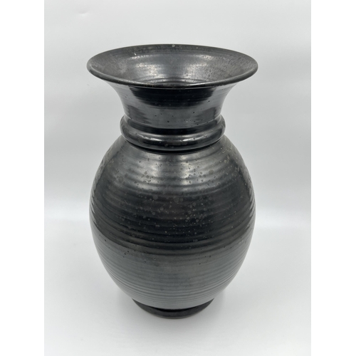 208 - A Prinknash ribbed baluster vase - approx. 29cm high