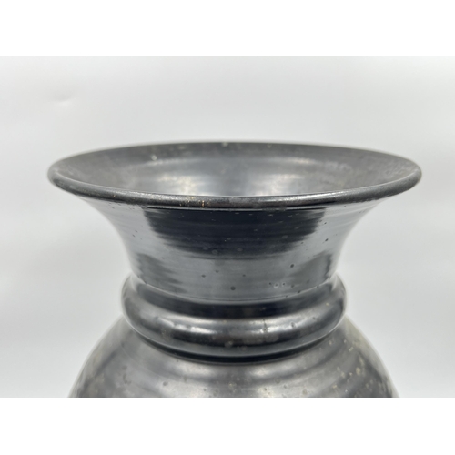 208 - A Prinknash ribbed baluster vase - approx. 29cm high