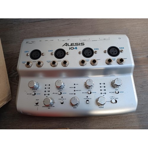 623 - A collection of items to include boxed Tascam Porta 05 Ministudio, Alesis iO4 recording interface, m... 